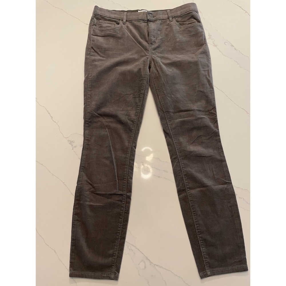 Loft Made & Loved Ann Taylor Corduroy High Waist Skinny Pants Gray Women's Sz 8